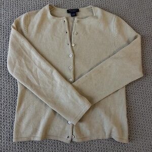 Ann Taylor Light Tan Button-Up Cardigan